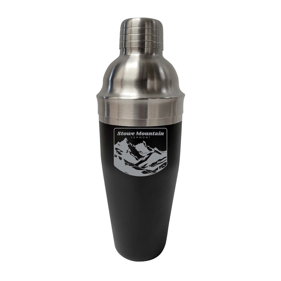 Stowe Mountain Vermont Souvenir 24 oz Engraved Stainless Steel Cocktail Shaker Image 1