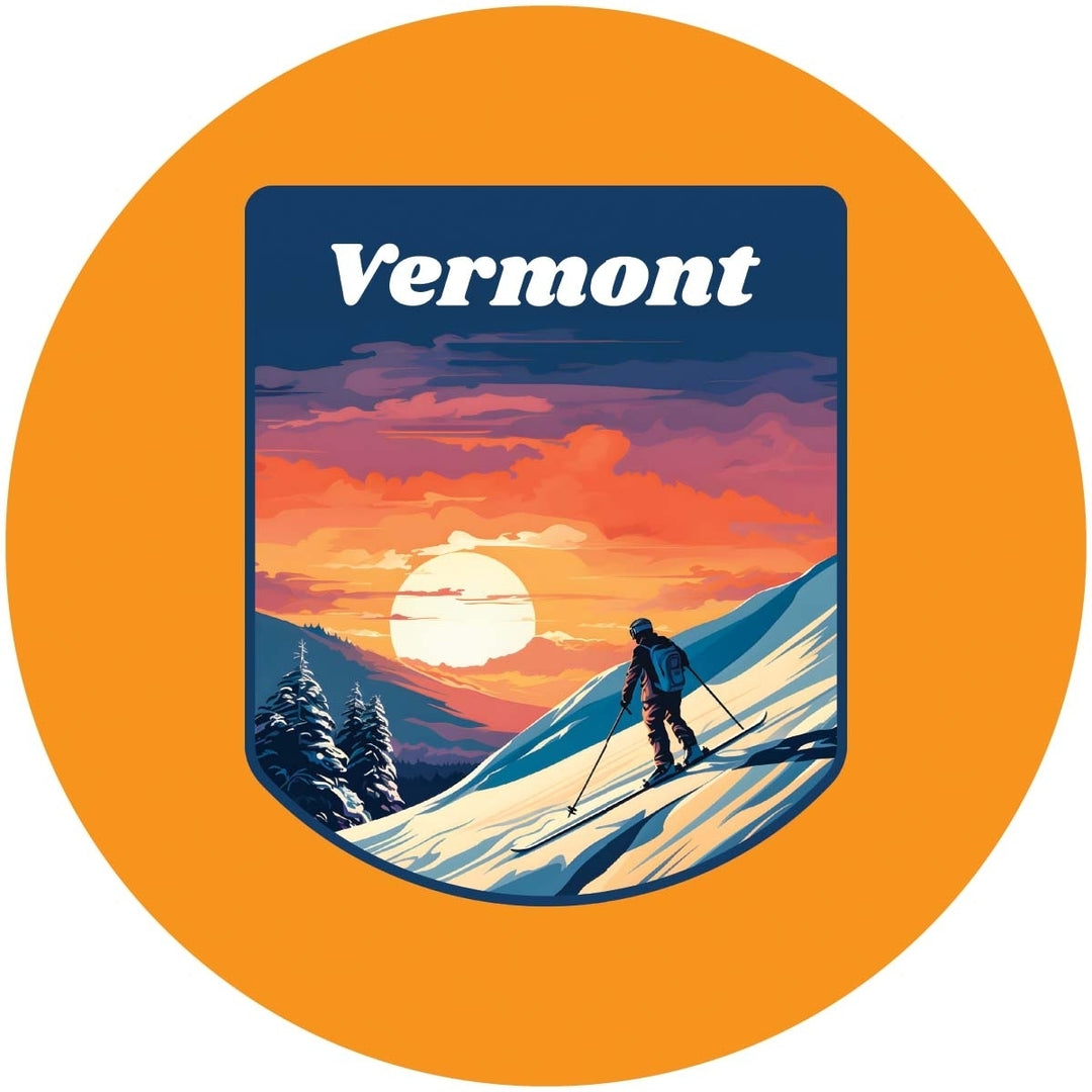 Vermont Design B Souvenir Round Vinyl Decal Sticker Image 1