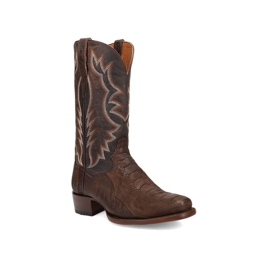 Dan Post Western Boots Mens Ostrich Leg Anders Snip Toe Brown DP3103 Image 1