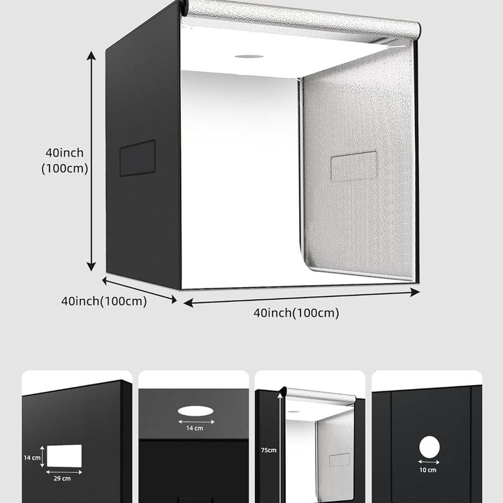 Glendan 40"x40" Light Box Photography Large Photo Light Box with 3 Light Panels 594 LED Beads CRI >95 Professional Photo Image 4