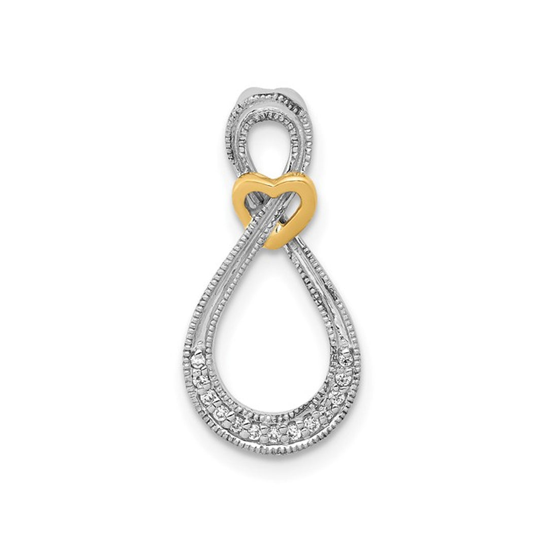 Accent Diamond Infinity Drop Pendant 10K White Gold (NO CHAIN) Image 1