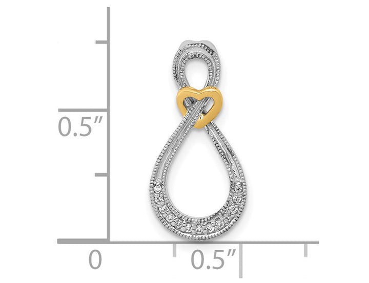 Accent Diamond Infinity Drop Pendant 10K White Gold (NO CHAIN) Image 3