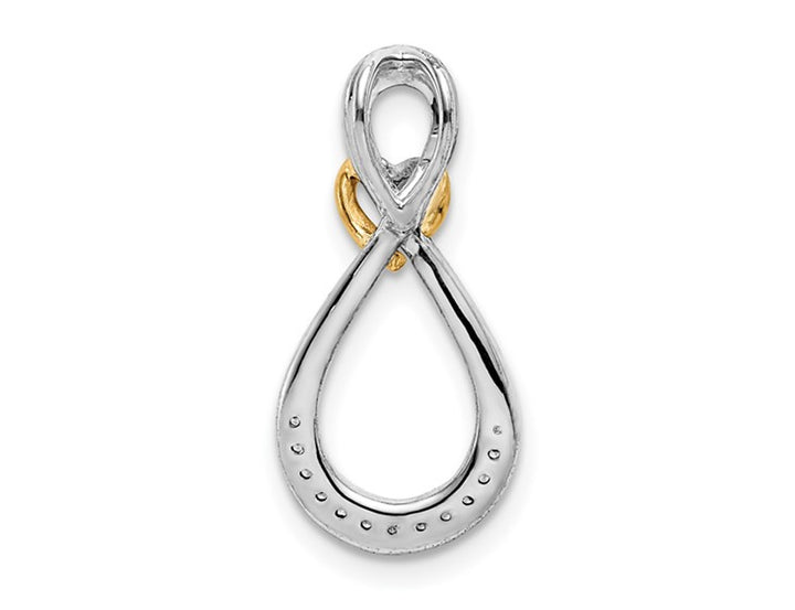 Accent Diamond Infinity Drop Pendant 10K White Gold (NO CHAIN) Image 4