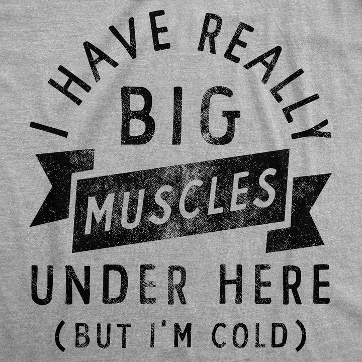 I Have Really Big Muscles Under Here But Im Cold Unisex Hoodie Funny Fitness Joke Novelty Sweatshirt Image 2