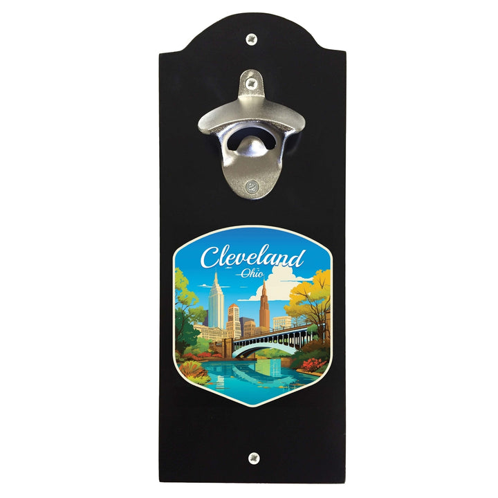 Cleveland Ohio Design B Souvenir Wall mounted bottle opener Image 1