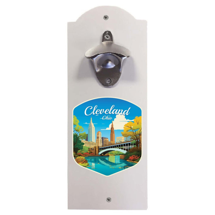 Cleveland Ohio Design B Souvenir Wall mounted bottle opener Image 2