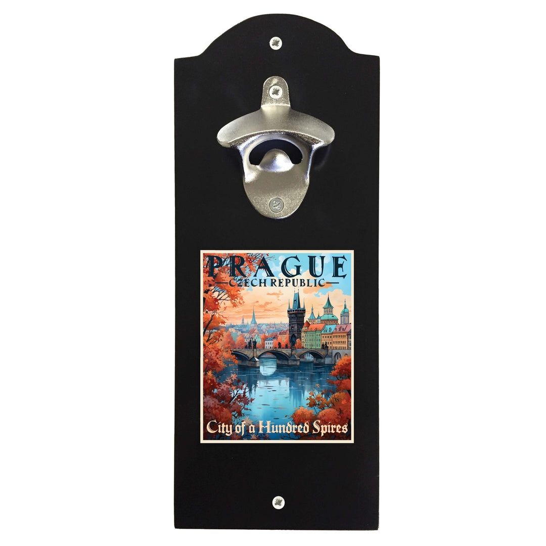 Prague Czech Republic Design A Souvenir Wall mounted bottle opener Image 2