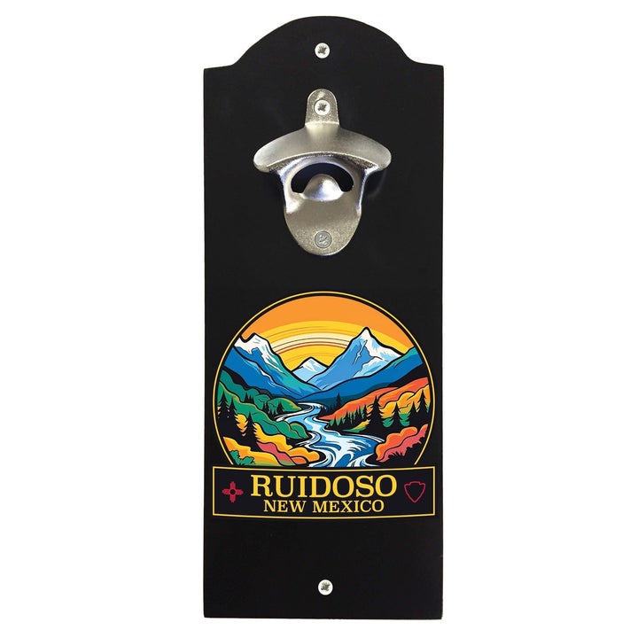 Ruidoso Mexico Design B Souvenir Wall mounted bottle opener Image 1