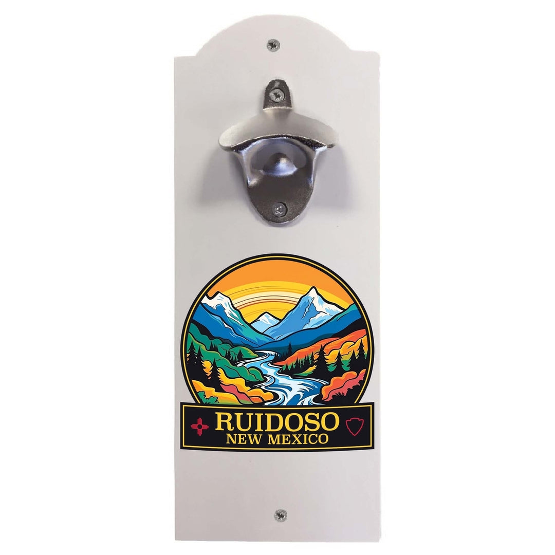 Ruidoso Mexico Design B Souvenir Wall mounted bottle opener Image 2