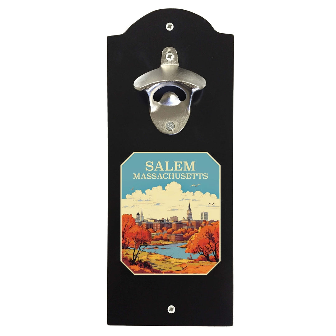 Salem Massachusettes Design A Souvenir Wall mounted bottle opener Image 1