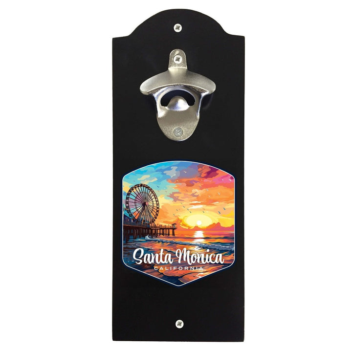 Santa Monica California Design A Souvenir Wall mounted bottle opener Image 1