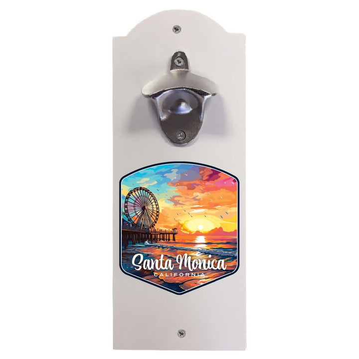 Santa Monica California Design A Souvenir Wall mounted bottle opener Image 2