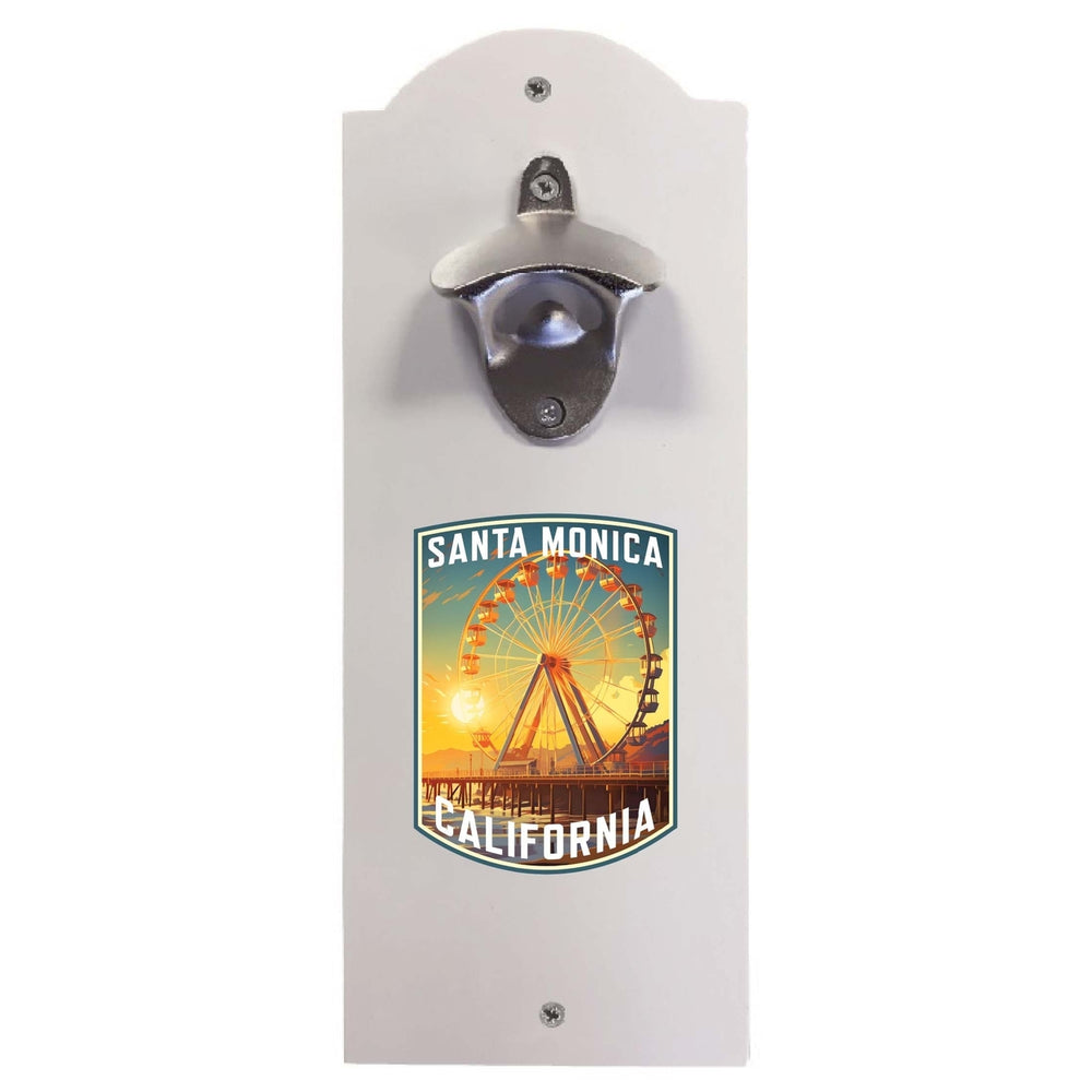 Santa Monica California Design C Souvenir Wall mounted bottle opener Image 2