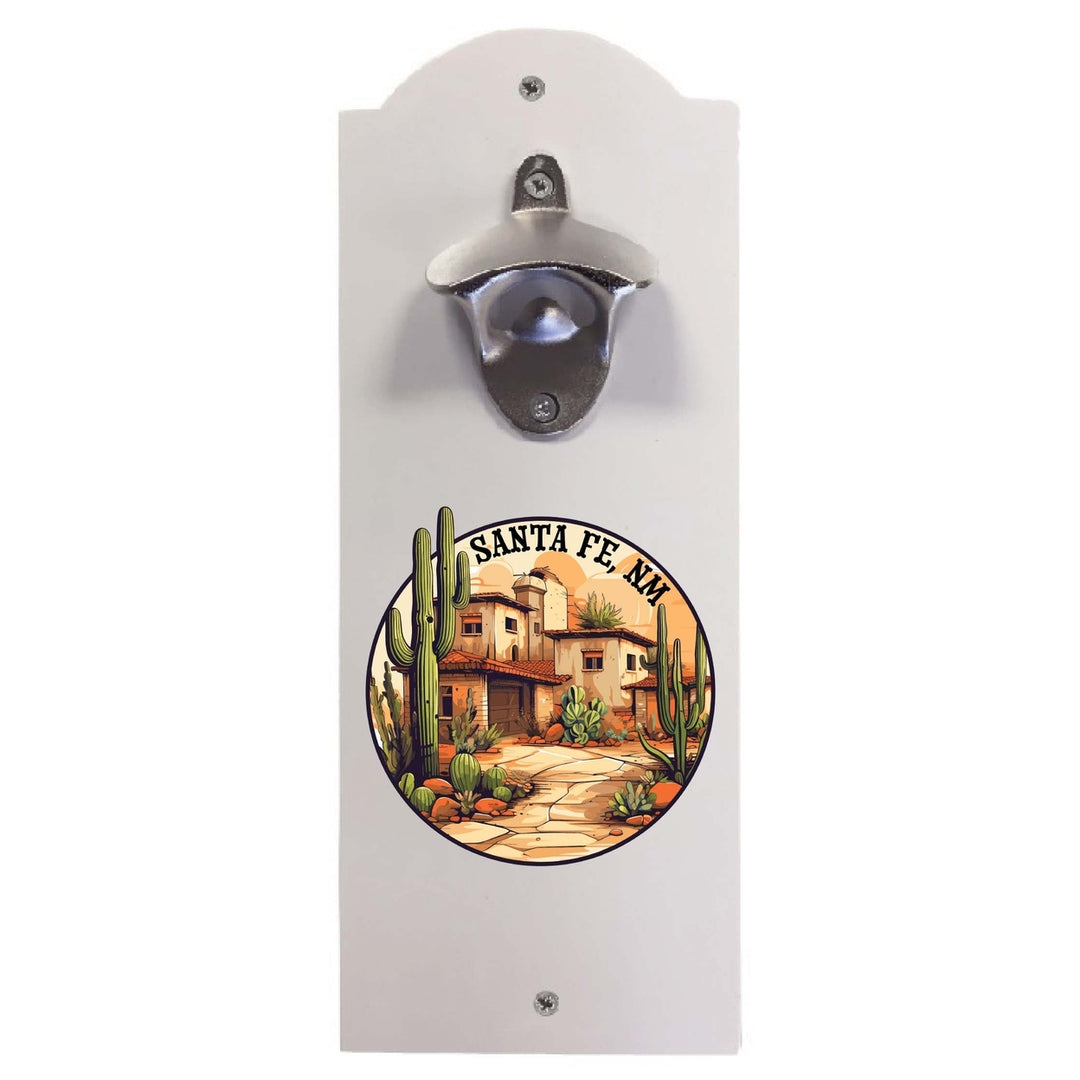 Santa Fe Mexico Design D Souvenir Wall mounted bottle opener Image 2