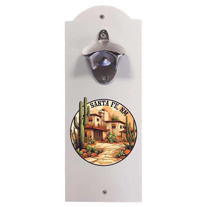 Santa Fe Mexico Design D Souvenir Wall mounted bottle opener Image 1