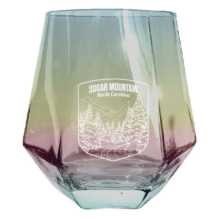 Sugar Mountain North Carolina Souvenir Stemless Diamond Wine Glass Engraved 15 oz Image 3