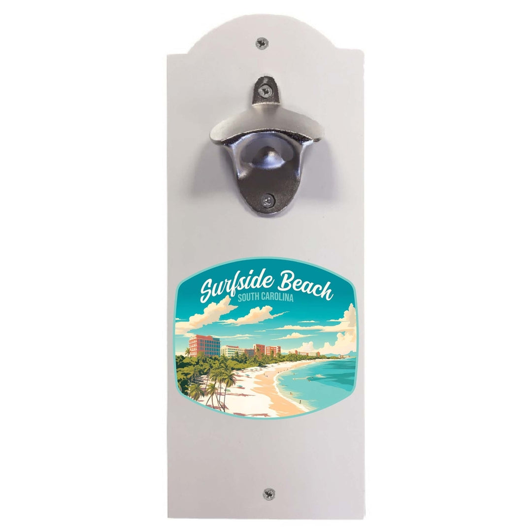 Surfside Beach South Carolina Design B Souvenir Wall mounted bottle opener Image 1