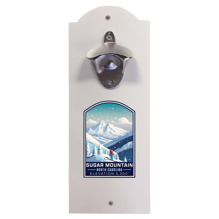 Sugar Mountain North Carolina Design B Souvenir Wall mounted bottle opener Image 2