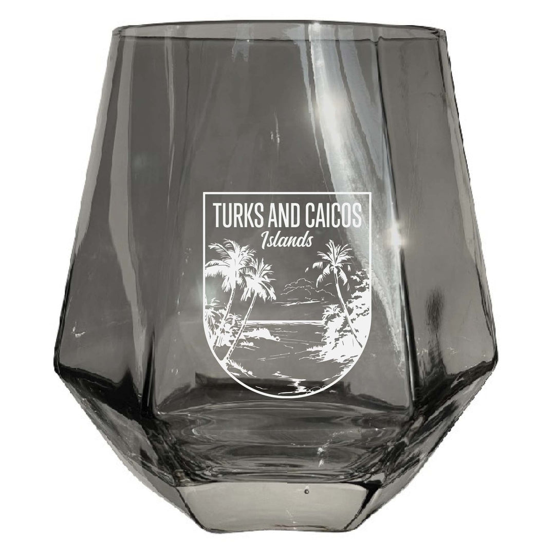 Turks and Caicos Islands Souvenir Stemless Diamond Wine Glass Engraved 15 oz Image 3