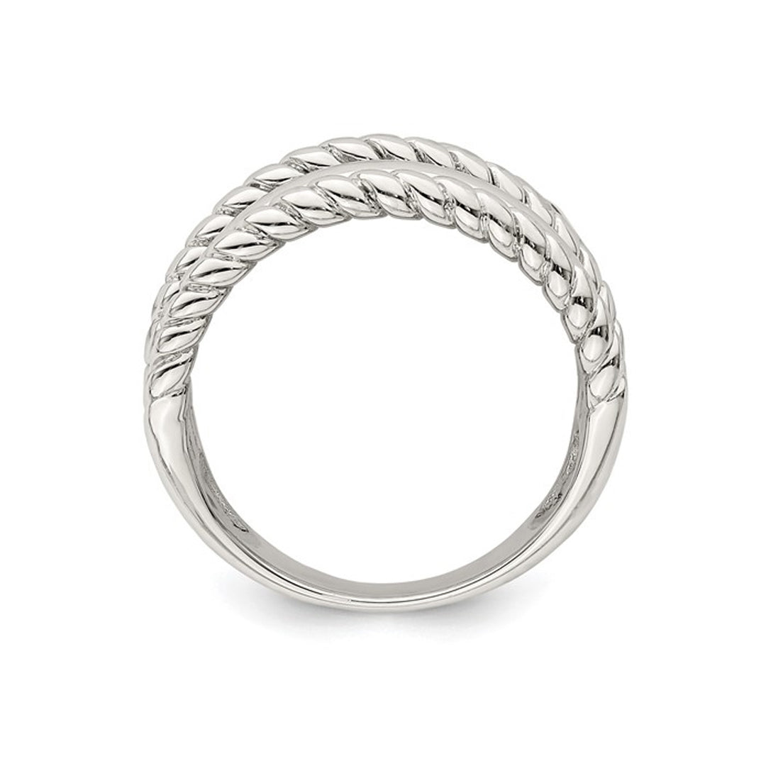 Sterling Silver Polished Ring with Tri-Twist Design Image 4