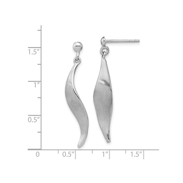 Sterling Silver Twist Dangle Brushed Earrings Image 4