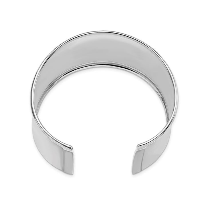 Sterling Silver Wide Polished Slip-On Cuff Bangle Bracelet Image 3