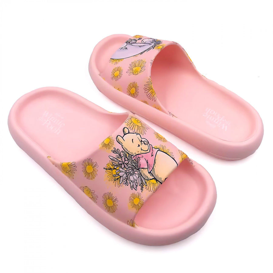 Winnie The Pooh Flowers for Eeyore Womens Flip Flop Cloud Comfort Slide Sandals Image 1