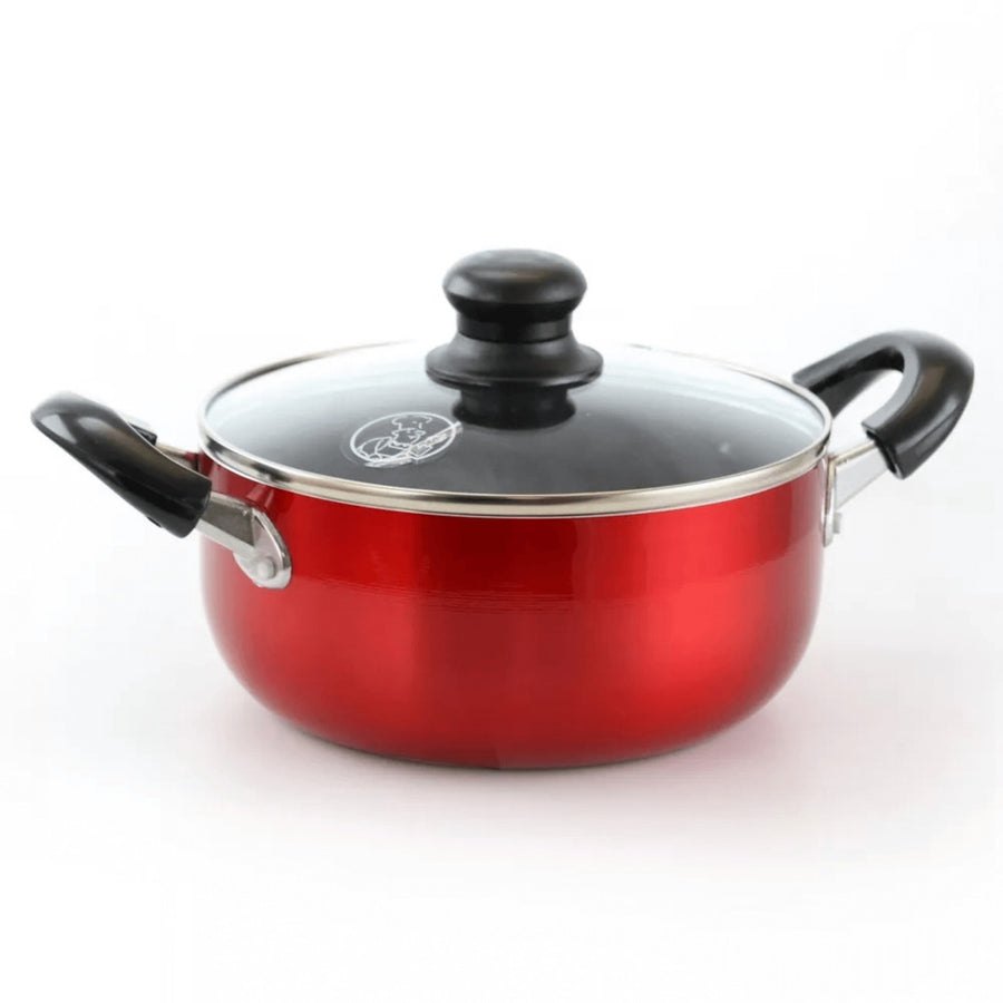 Better Chef 10-Quart Metallic Red Aluminum Dutch Oven with Glass Lid Image 1