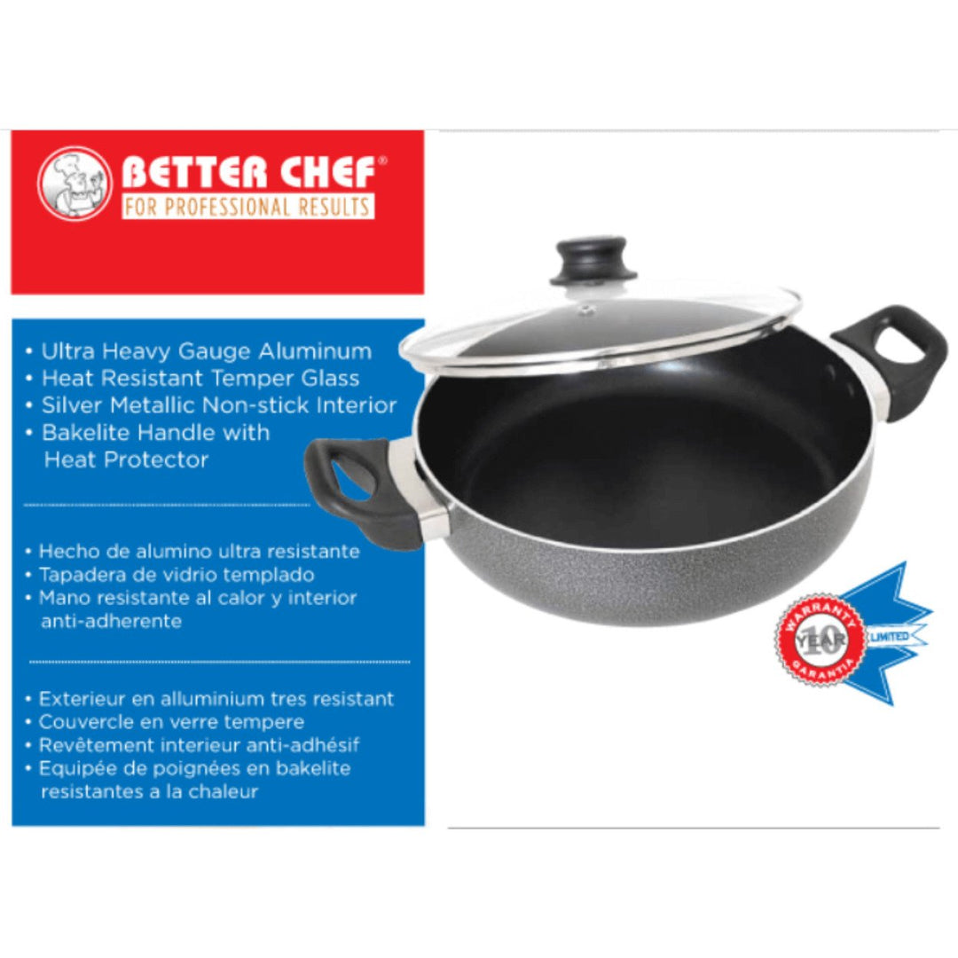 Better Chef 12" Aluminum Non-Stick Deep Fryer with Glass Lid Image 4