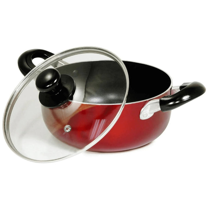 Better Chef 6-Quart Metallic Red Aluminum Dutch Oven with Glass Lid Image 3