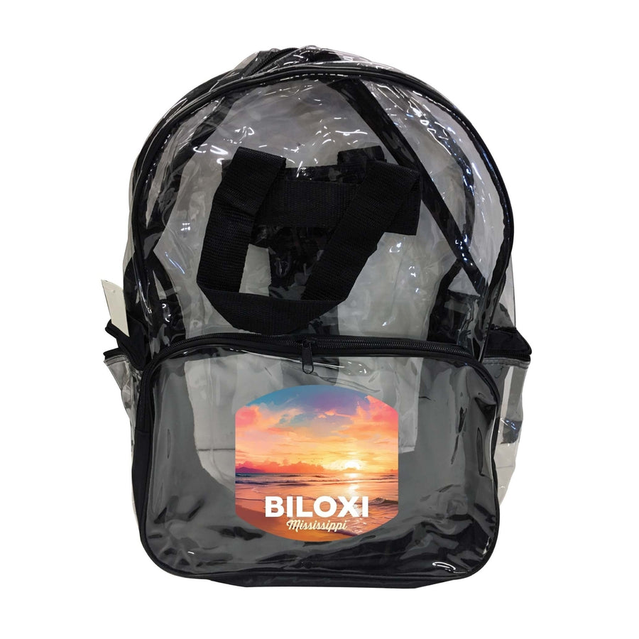 Biloxi Mississippi Design B Souvenir Clear View Backpack Image 1