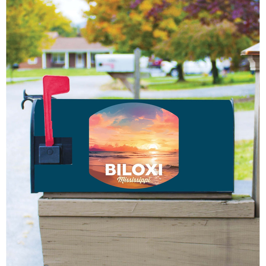 Biloxi Mississippi Design B Souvenir Magnetic Mailbox Cover Image 1