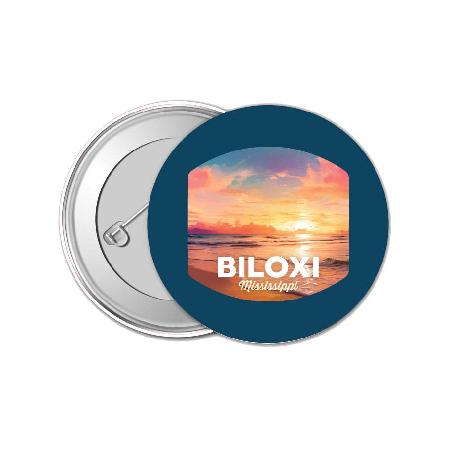 Biloxi Mississippi Design B Souvenir Small 1-Inch Button Pin 4 Pack Image 1