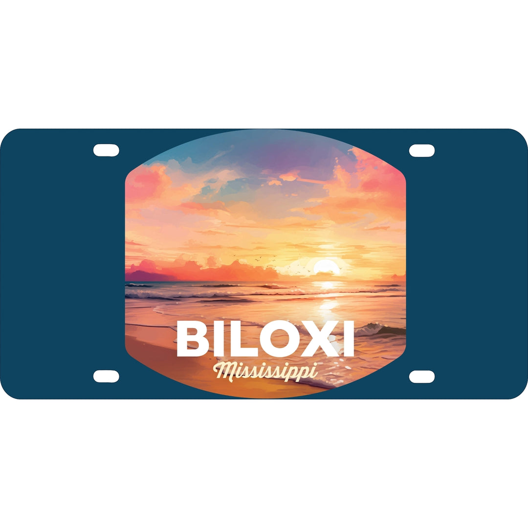 Biloxi Mississippi Design B Souvenir Metal License Plate Image 1