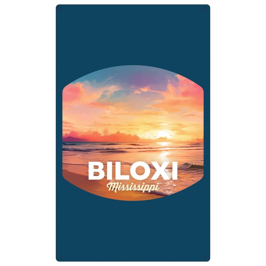 Biloxi Mississippi Design B Souvenir Metal Sign 9 x 15 Image 1