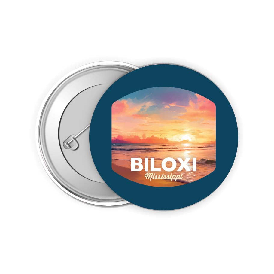 Biloxi Mississippi Design B Souvenir Small 2-Inch Button Pin 4 Pack Image 1