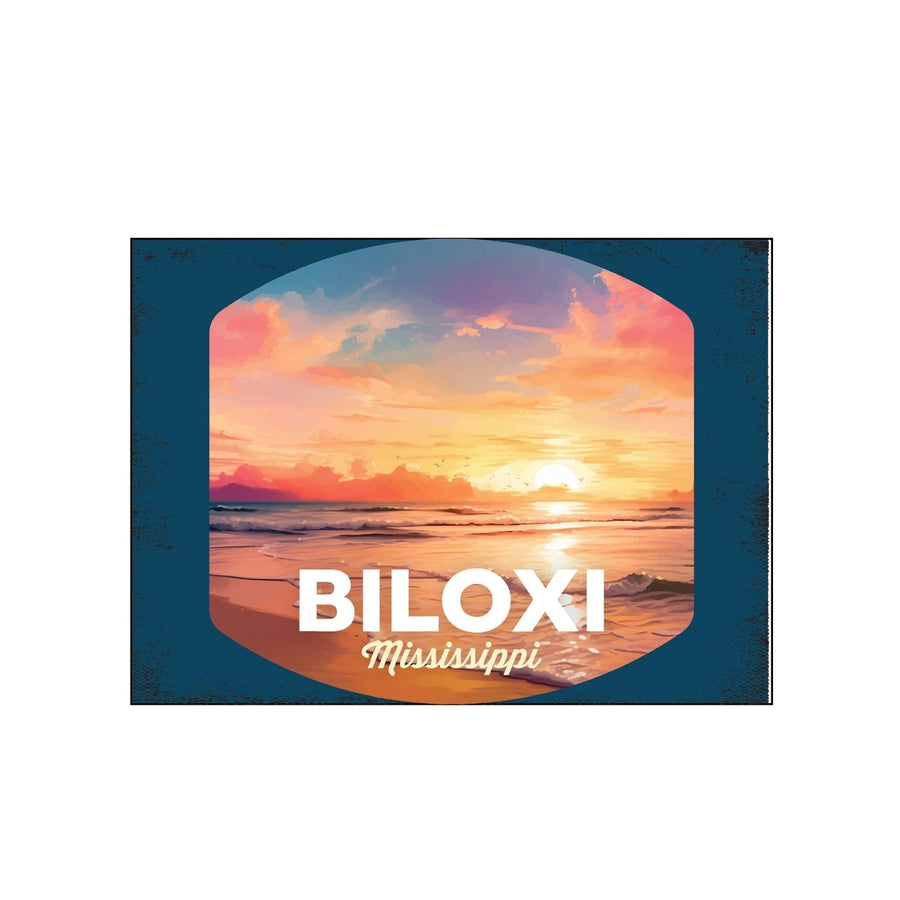 Biloxi Mississippi Design B Souvenir Wood sign with frame 5x7 Image 1