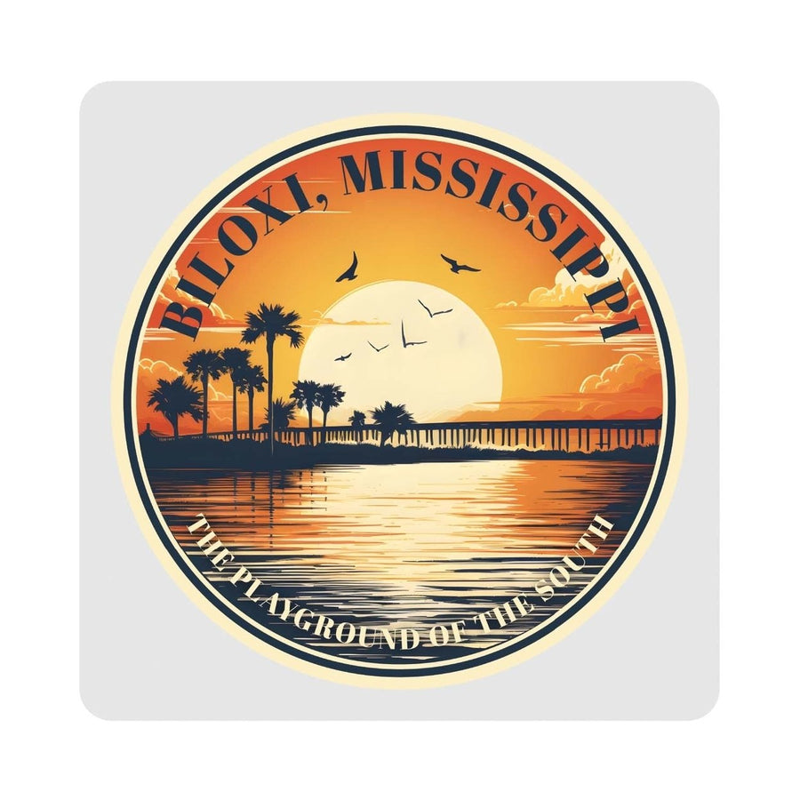 Biloxi Mississippi Design A Souvenir 4x4-Inch Coaster Acrylic 4 Pack Image 1