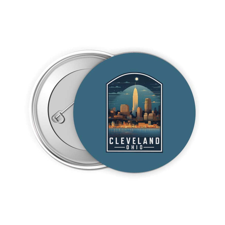 Cleveland Ohio Design A Souvenir Small 2-Inch Button Pin 4 Pack Image 1