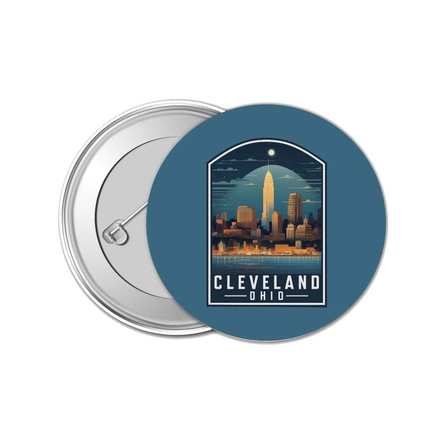 Cleveland Ohio Design A Souvenir Small 1-Inch Button Pin 4 Pack Image 1