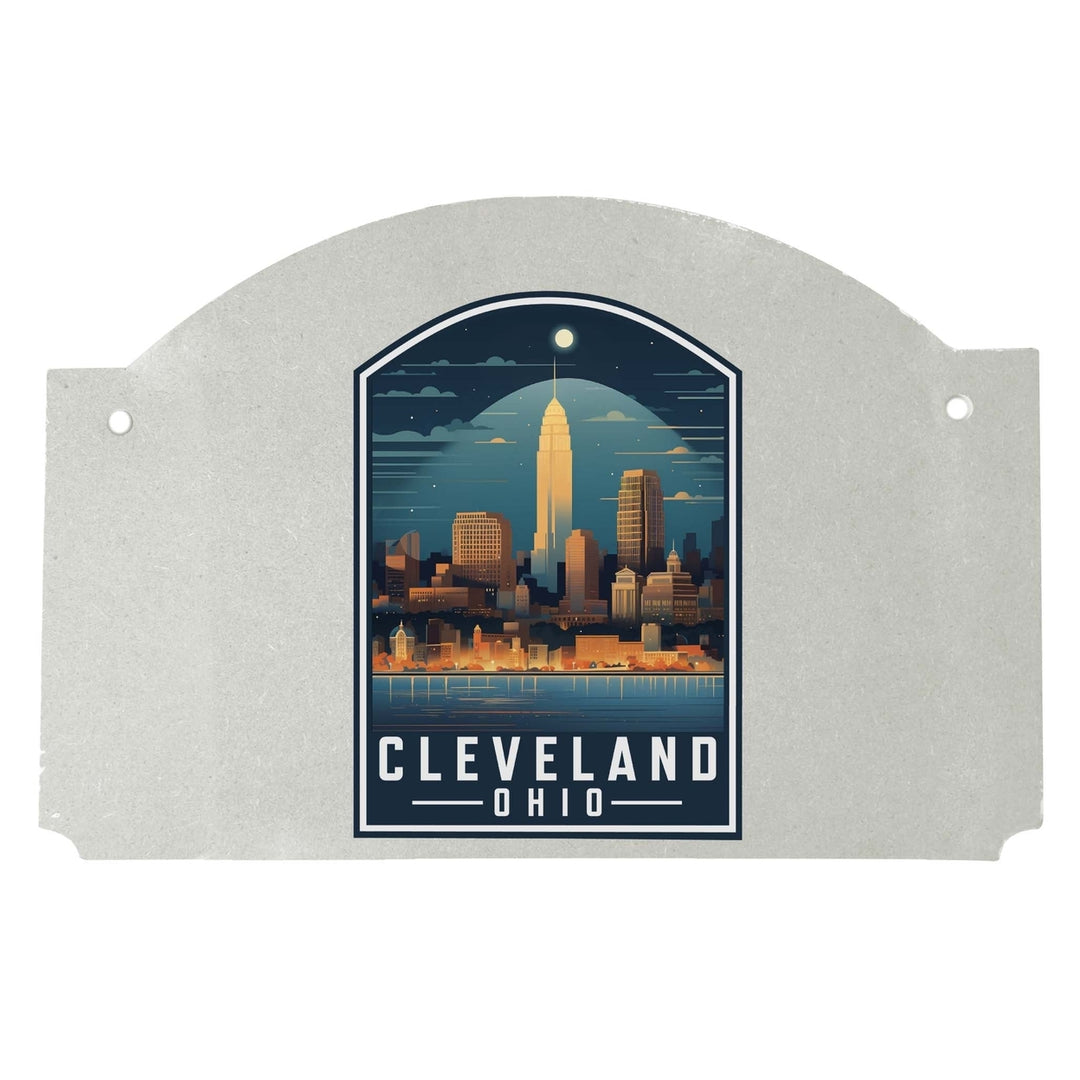 Cleveland Ohio Design A Souvenir Wood sign flat with string Image 1