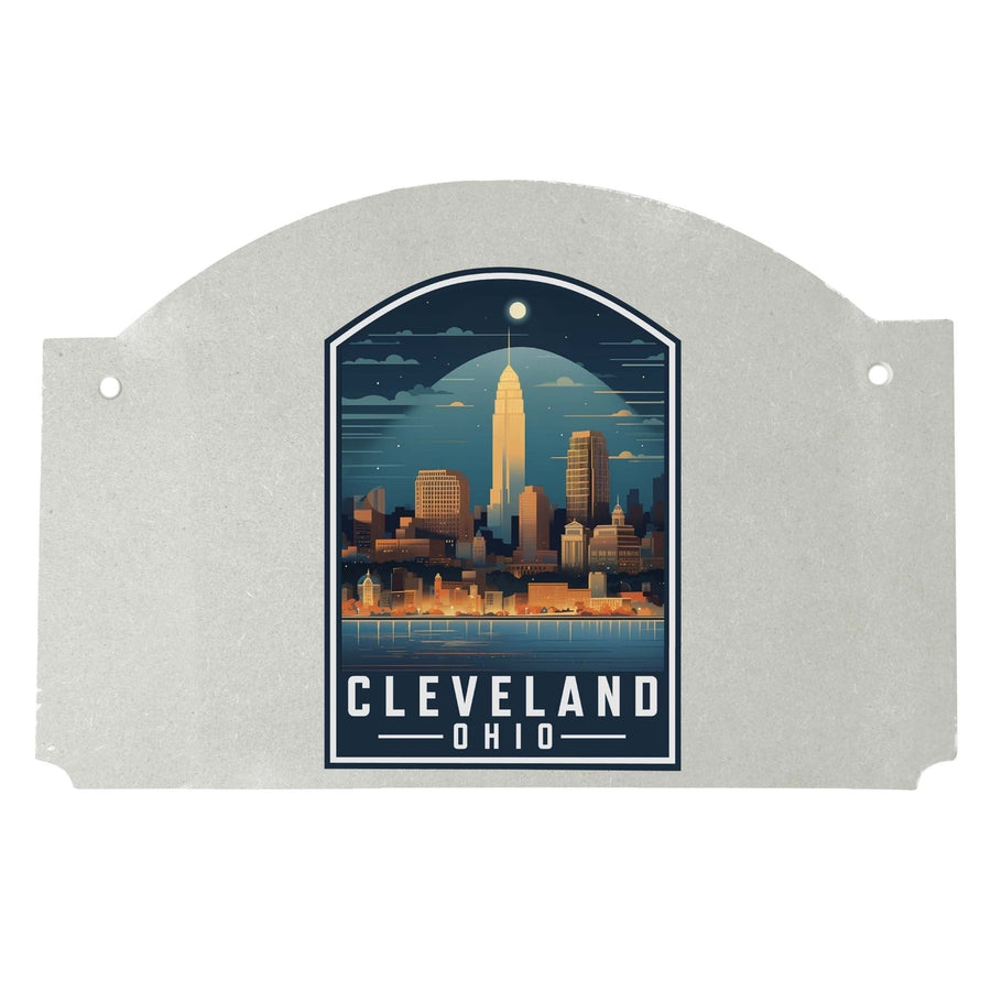 Cleveland Ohio Design A Souvenir Wood sign flat with string Image 1