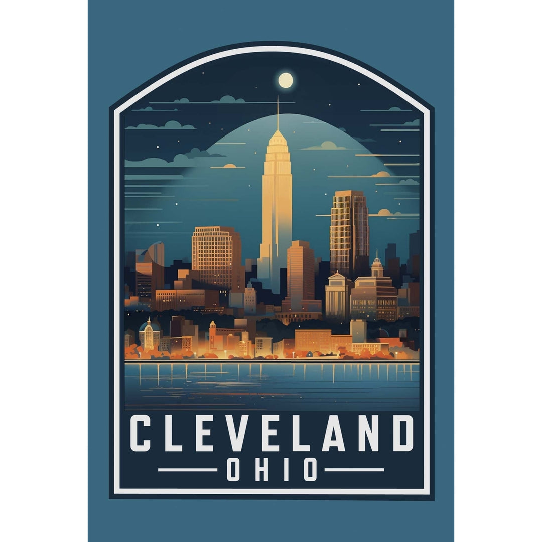 Cleveland Ohio Design A Souvenir Wood sign with frame 5x7 Image 1