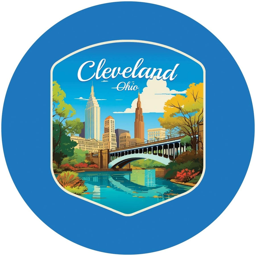 Cleveland Ohio Design B Souvenir Coaster Paper 4 Pack Image 1