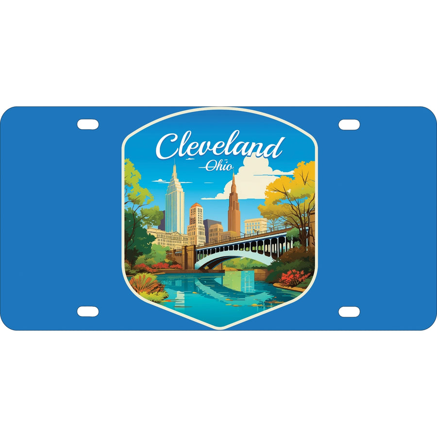 Cleveland Ohio Design B Souvenir Metal License Plate Image 1