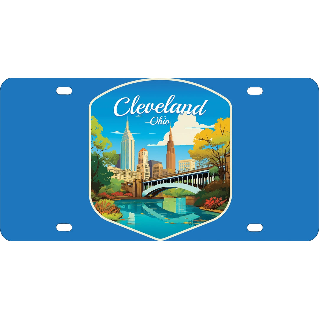 Cleveland Ohio Design B Souvenir Mini Metal License Plate 4.75 x 2.25 inch Image 1