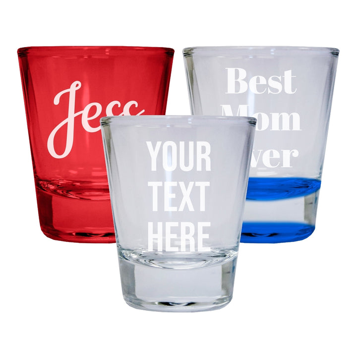 Customizable Engraved 2oz Round Shot Glass Personalized with Custom Text or Name Image 1