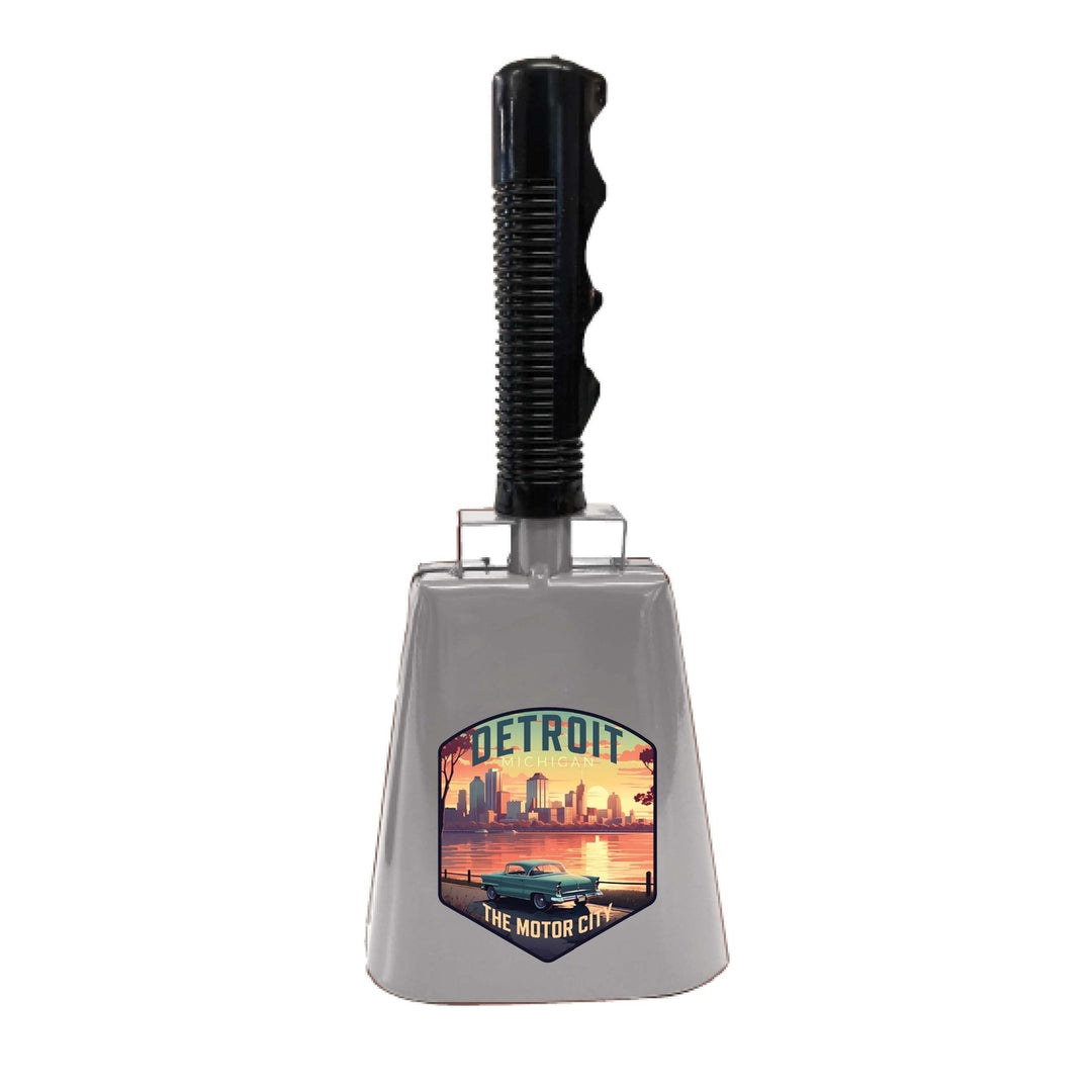 Detroit Michigan Design A Souvenir Destination Cowbell Image 1