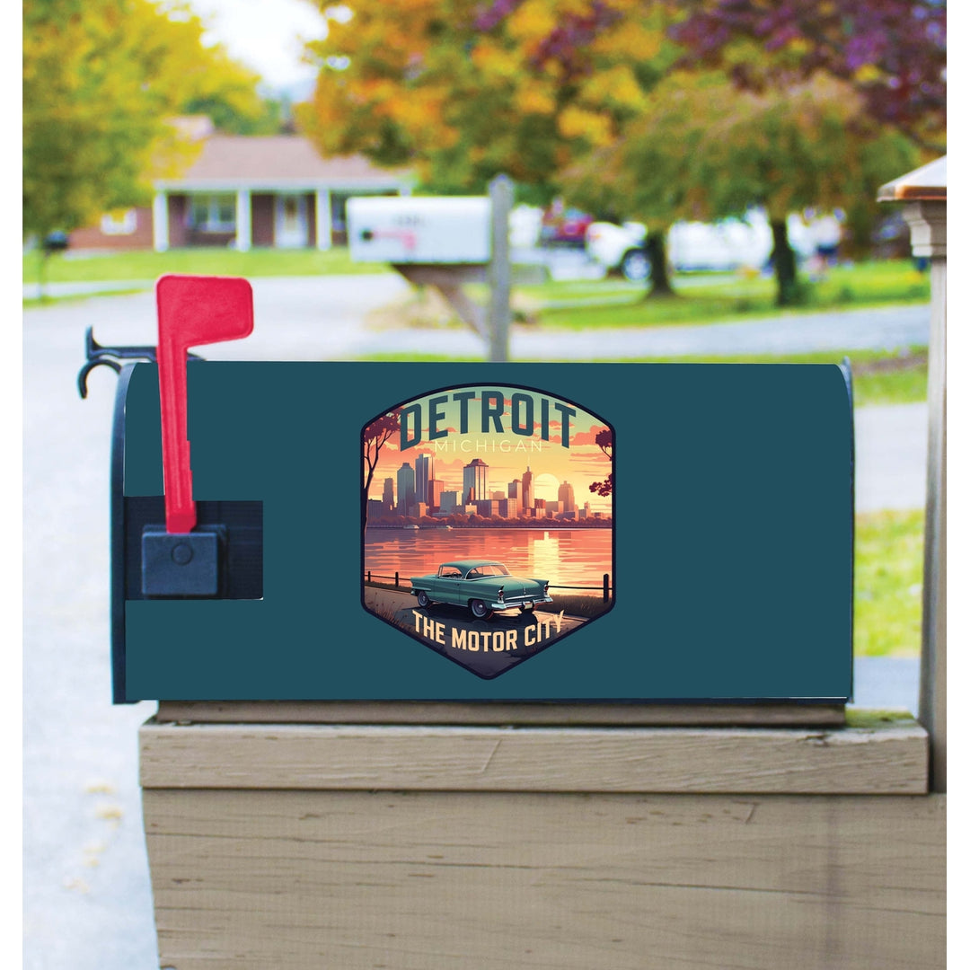 Detroit Michigan Design A Souvenir Magnetic Mailbox Cover Image 1