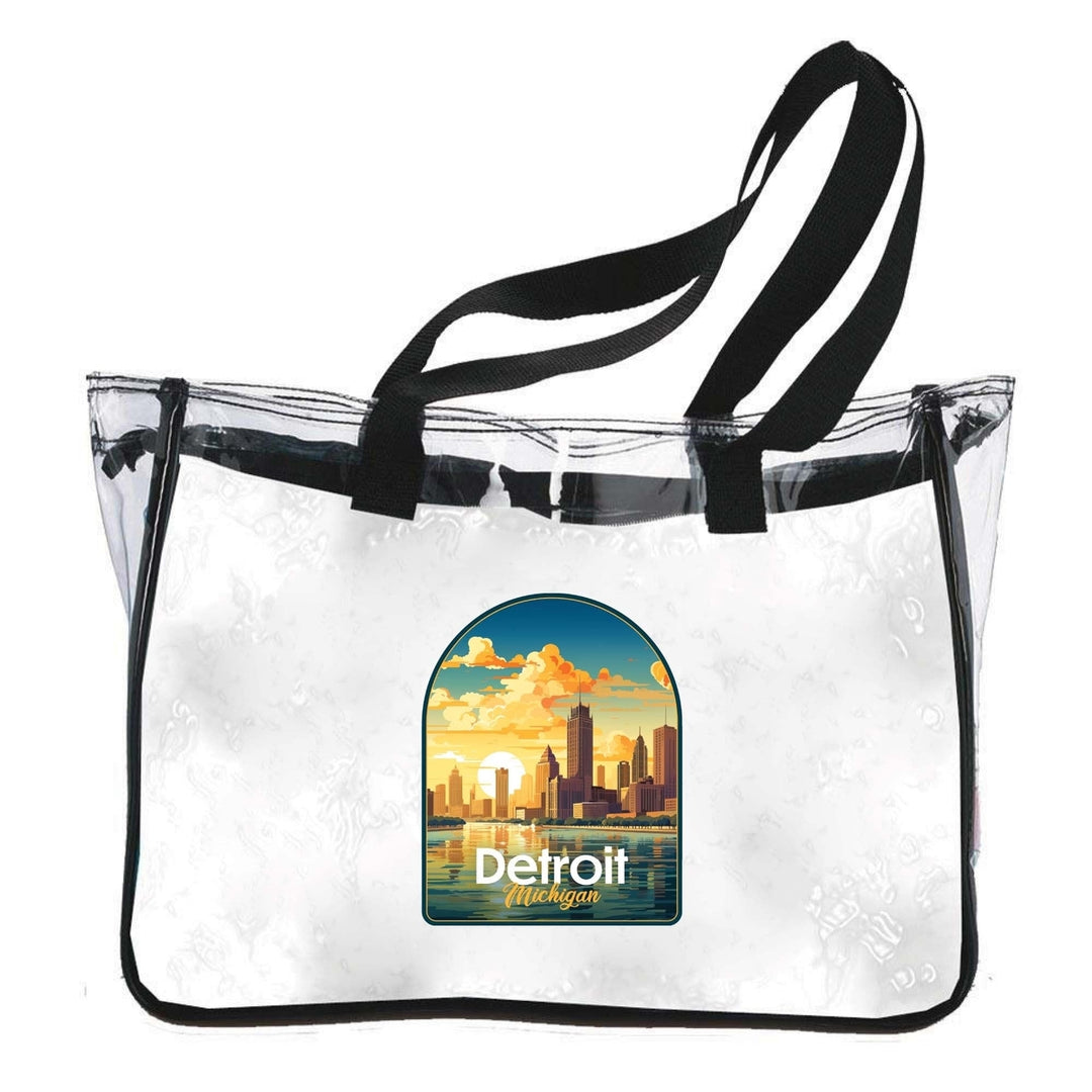 Detroit Michigan Design B Souvenir Clear Tote Bag Image 1